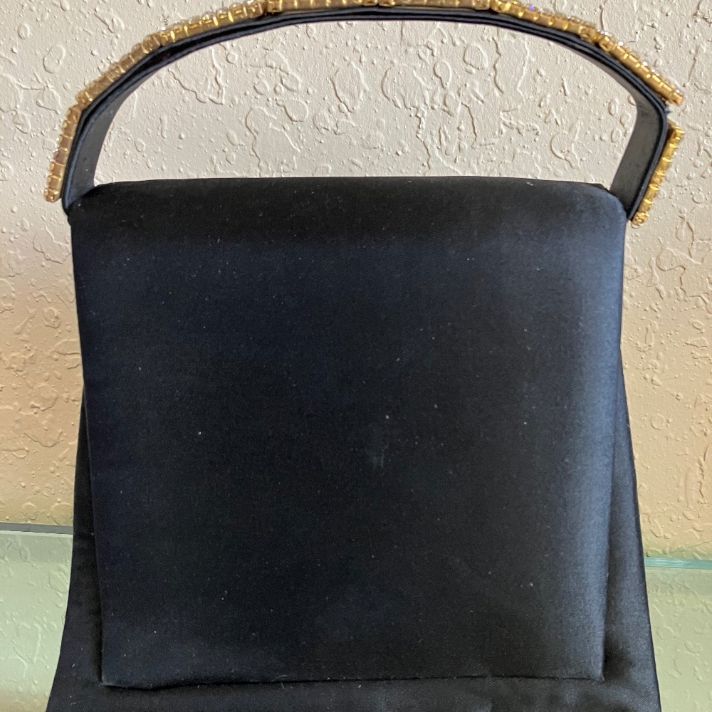 Sasha New York Black Satin Evening Bag